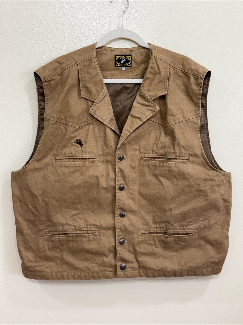 Wyoming Traders Men's Tan Western Canvas Work Vest Size XXL